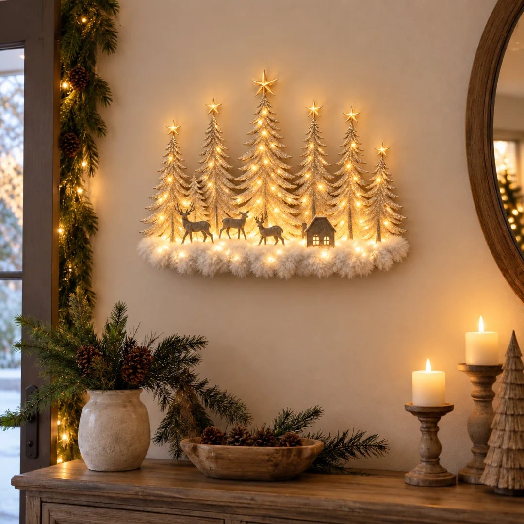 Winterglow Grove Lighted Woodland Christmas Wall Decor