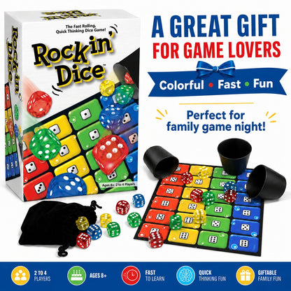Rocking Dice Game for Family Game Night & Parties