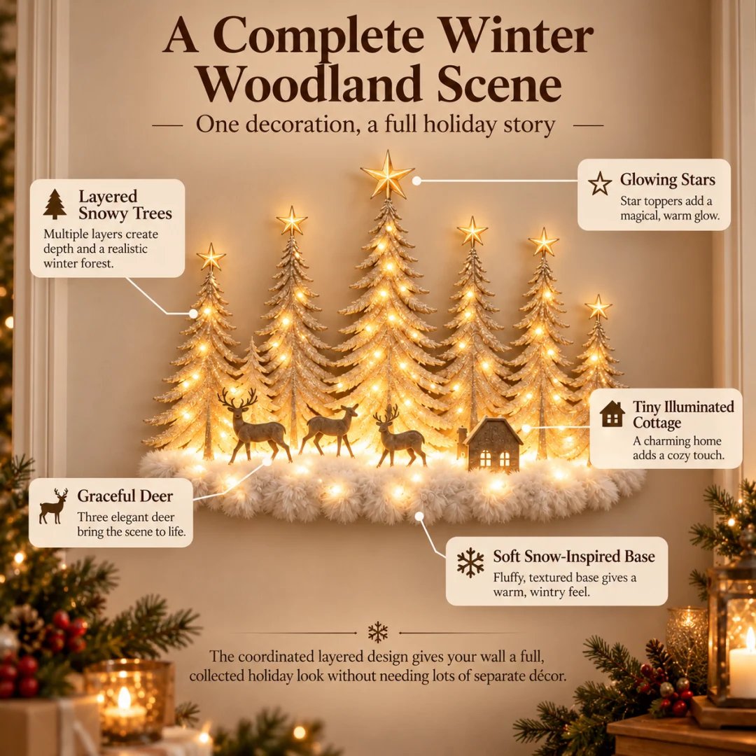 Winterglow Grove Lighted Woodland Christmas Wall Decor