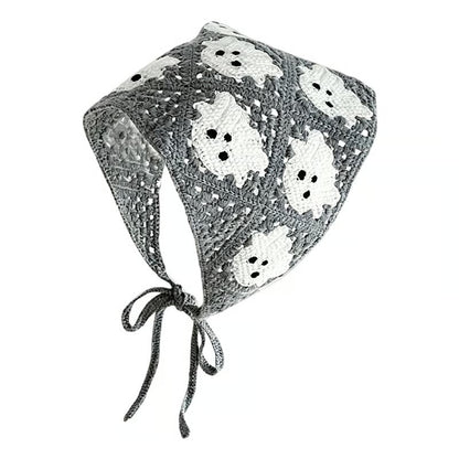 Halloween Spider Web Knit Headscarf