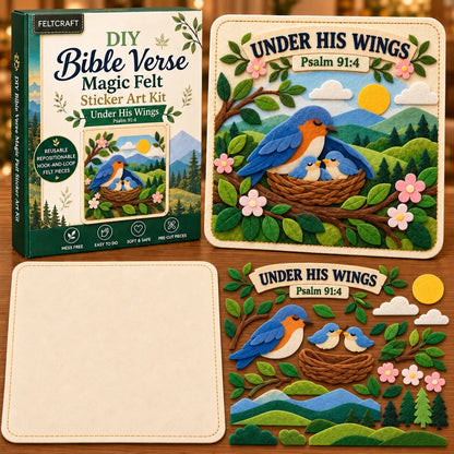 Bible Verse Magic Felt Sticker Art DIY Kit 6 Faith-Inspired Designs