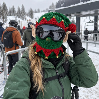 3D Christmas Knit Ski Mask | Warm Full-Face Cover in 3 Festive Styles for Ski Trips, Parties & Winter Adventures