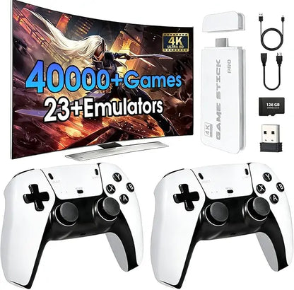 2026 Upgraded Retro Game Stick, 4K HDMI Classic Video Games, Built-in 23 Emulators, 40000+ Games