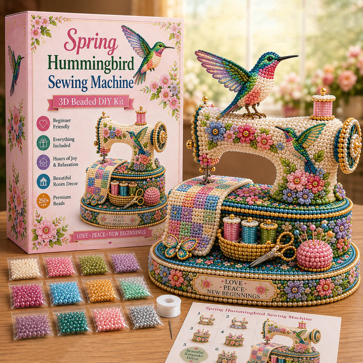 Spring Hummingbird Sewing Machine 3D Spring Limited Keepsake Edition