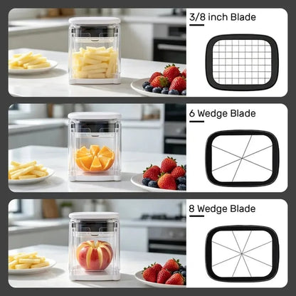 2026 - Fingersafe French Fry Cutter Stainless Steel Potato Slicer with Detachable Interchangeable Blades