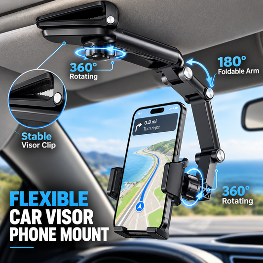 1080 Multi-function Sun Visor Universal 360 Degree Rotating Phone Holder
