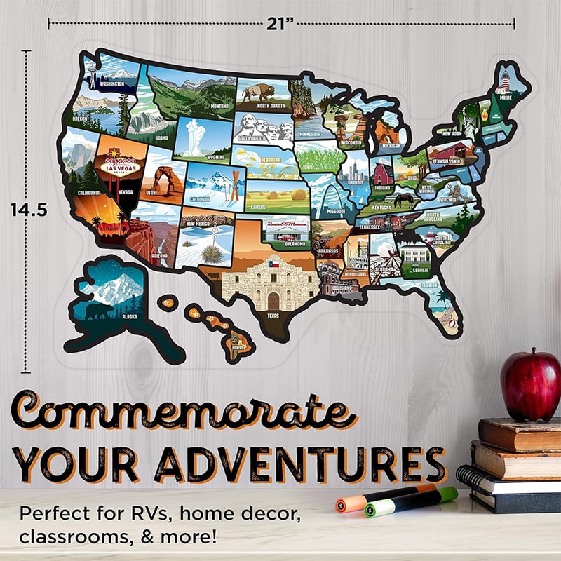 RV State Sticker Travel Map Track Your American Adventures with Style!