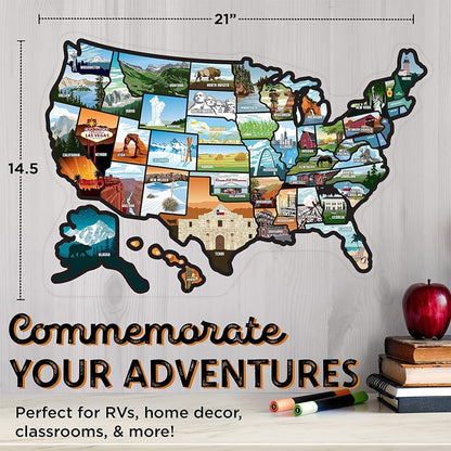 RV State Sticker Travel Map Track Your American Adventures with Style!