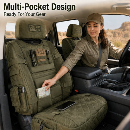 Military Style Auto Seat Protectors Universal Fit Heavy Duty Cushion For Long Drive Vehicle Owners