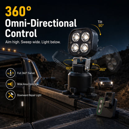 360 Omni Directional Magnetic LED Pod Light, Portable Camping LED Work Light for Outdoor, Car, Emergency