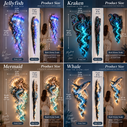 Enchanted Ocean Legends Lighted Wall D cor Collection