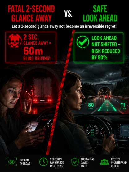 Smart In-Car HUD Co-Pilot: Clear Directions, Works on Sedans, SUVs, Pickups, RVs, and More