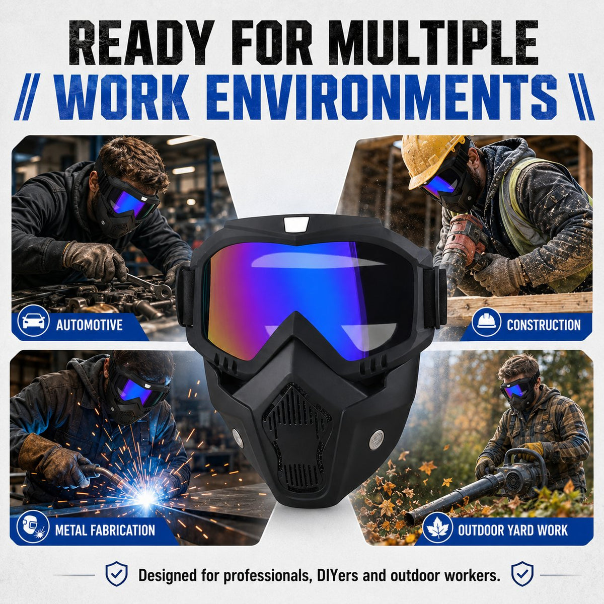 Multi-Functional Protective Face Mask - Auto-Darkening Welding Goggles