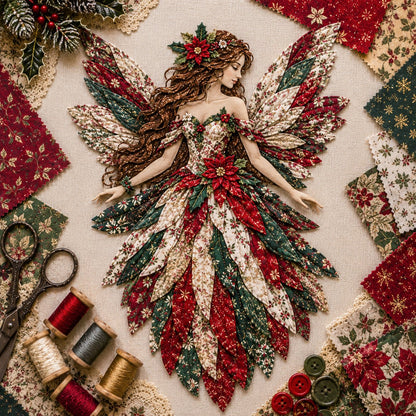 Premium Fairy Patchwork DIY Kit | High-Quality Layered Fabric with Floral Wings DIY Handmade Fantasy Wall Decor