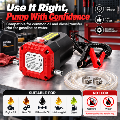 12V 80W Electric Oil Extractor Pump Fast, Cleaner Oil Changes