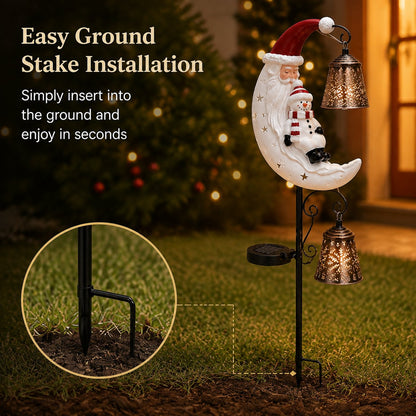 Christmas Moon Solar Stake Light
