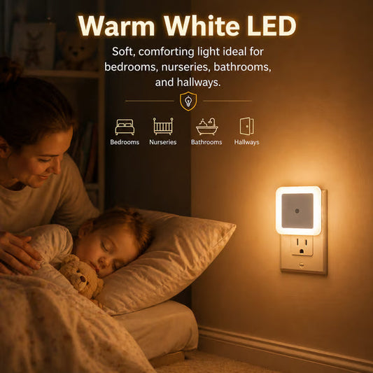 6-Pack Dusk-to-Dawn LED Night Lights (Warm White, Plug-In)