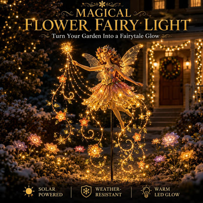 Enchanted Flower Fairy Solar Garden Light Magical Glowing Outdoor Christmas Yard Decor