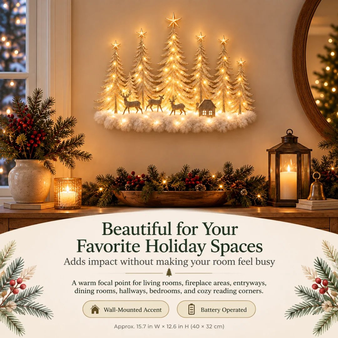 Winterglow Grove Lighted Woodland Christmas Wall Decor
