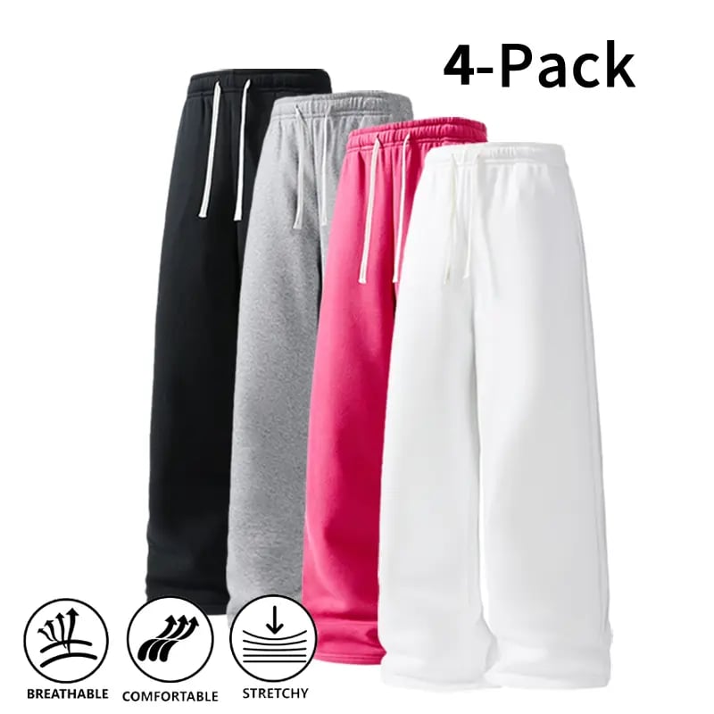 4-Pack Ultra-Soft Wide-Leg Sweatpants