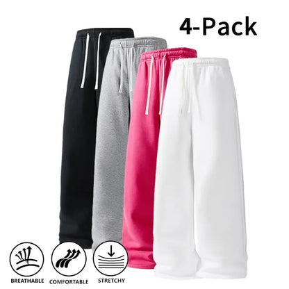 4-Pack Ultra-Soft Wide-Leg Sweatpants
