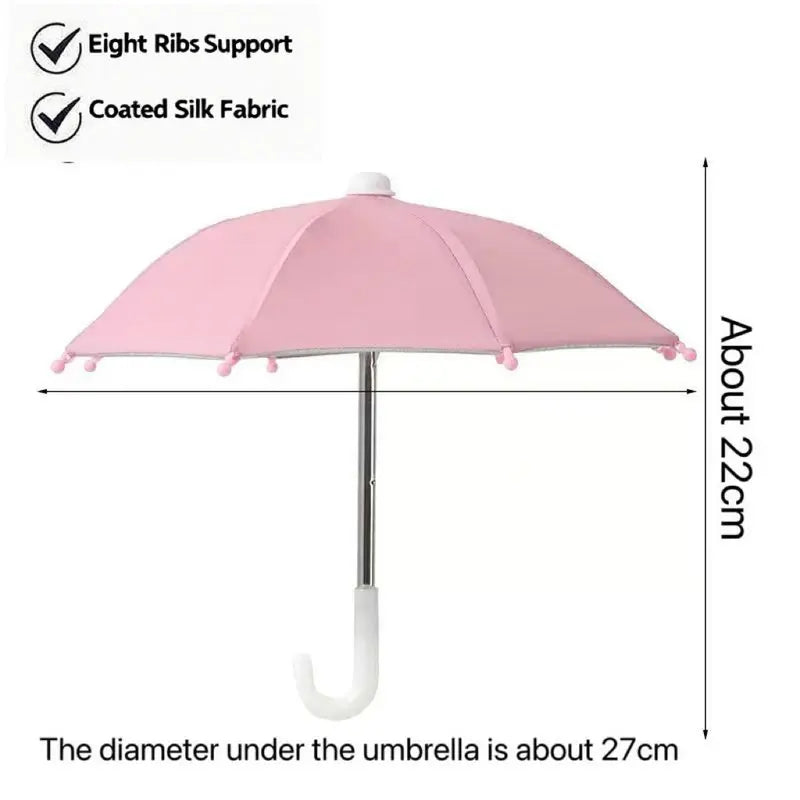 Protection Phone Umbrella for Sun Universal Adjustable Piggy Suction Cup Phone Stand with Sun Shade Cover