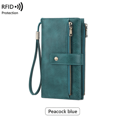 Women's Retro Style RFID Blocking Tri-fold Wallet