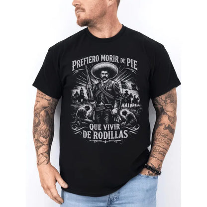 Emiliano Zapata Graphic Tee 100% Cotton Oversized Vintage-Style T-Shirt