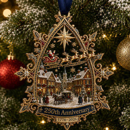 250th Anniversary: Santa Flying Over the White House on a Snowy Night
