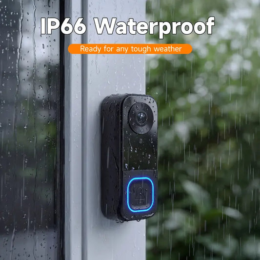 1080P Wireless Video Doorbell with Monitor No WiFi, No App, No Subscription