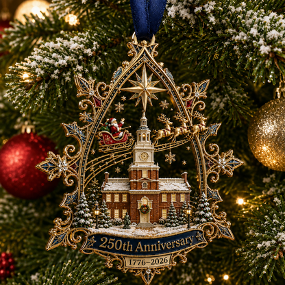 250th Anniversary: Santa Flying Over the White House on a Snowy Night