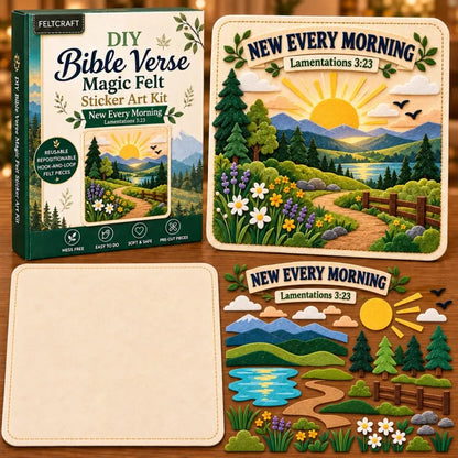 Bible Verse Magic Felt Sticker Art DIY Kit 6 Faith-Inspired Designs