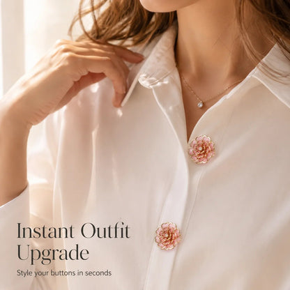 Flower Button Covers Instant No-Sew Shirt & Blouse Upgrade