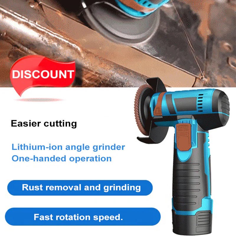 Cordless Mini Angle Grinder 19500RPM, 12V, Dual Battery, Compact & Powerful!