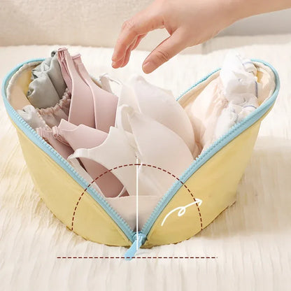Portable Underwear Travel Organizer Separate Storage for Bras, Panties & Socks