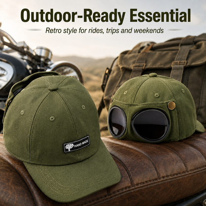 Men's Retro Pilot Baseball Cap Glasses-Ready Statement Style