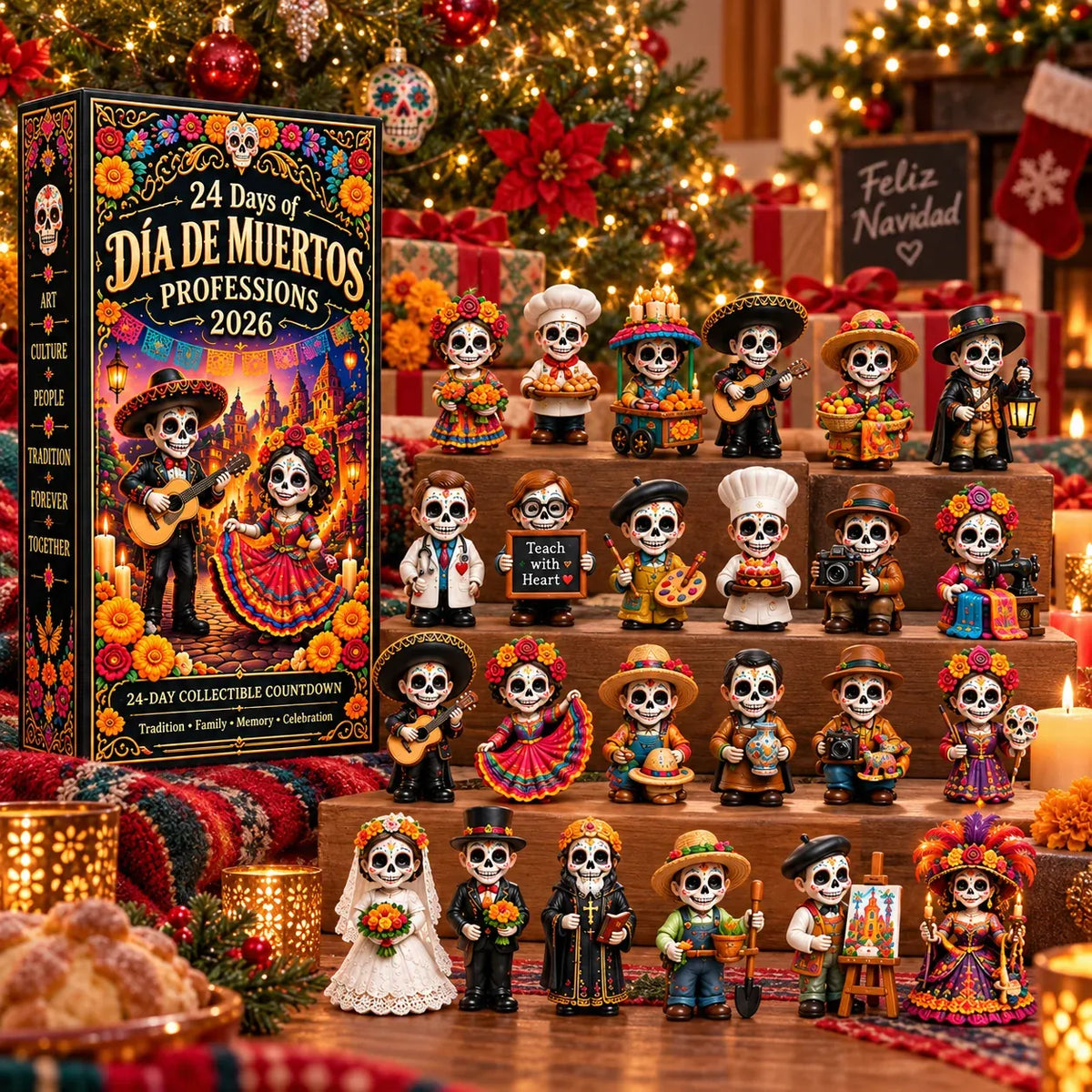 24 Days of D a de Muertos Professions Advent Calendar 2026 24 Unique Calavera Collectible Figures