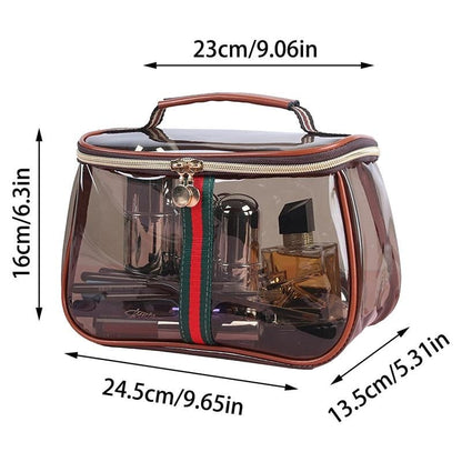 3-Piece Vintage Cosmetic Bag Set Large Capacity Waterproof Makeup & Toiletry Organizer for Travel