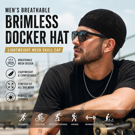 2 Pack Breathable Skull Cap for Men | Lightweight Sweat-Wicking Head Wrap & Helmet Liner for Cycling