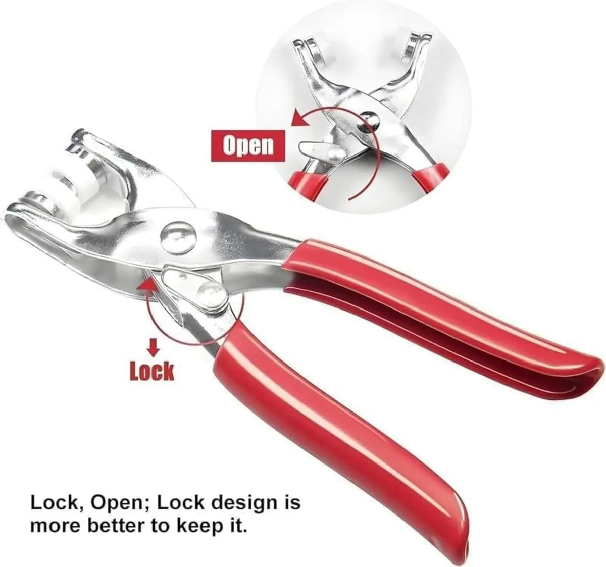 100 pcs Invisible Colored Metal Buckle & Manual Pressure Pliers Kit