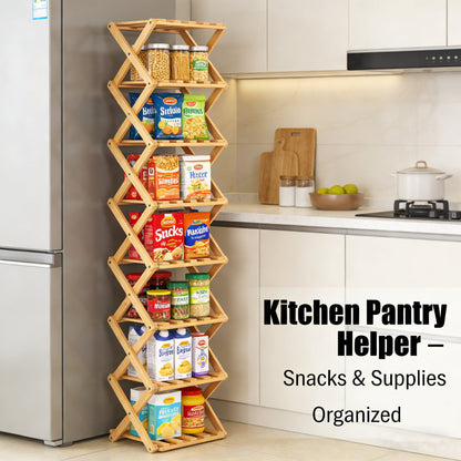 The 9-Tier Bamboo Rack: 3-Tier, 6-Tier, and 9-Tier No-Assembly Storage Solution!