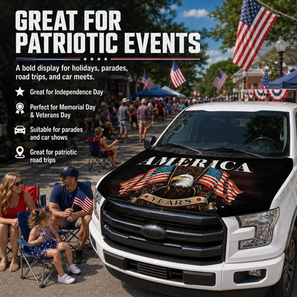 Patriotic American Flag Car Hood Cover