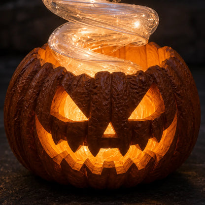 Swirling Ghost Pumpkin Yard Lamp