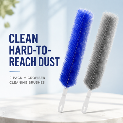 Flexible Microfiber Fan Duster Brushes Reusable Cleaning Tools (2/4 Pack)