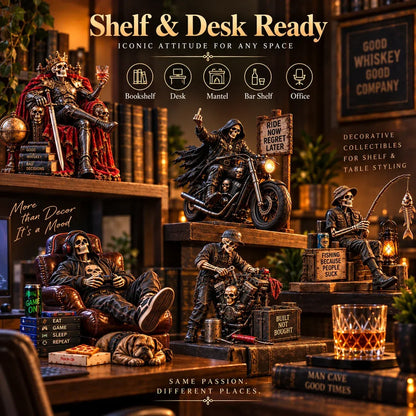 Bad to the Bone 6 Dark Humor Skeleton Collectibles for Men, Man Cave Decor & Unique Gifts