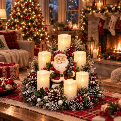 Christmas Santa Table Centerpiece Festive Winter Holiday Decor
