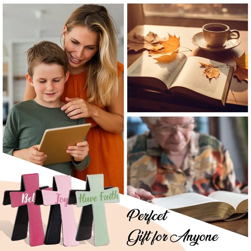 16 Pcs Magnetic Cross Bookmarks Gifts for Bible Study, Readers, Teachers, Students