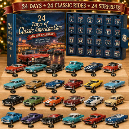 24 Days of Classic American Cars Advent Calendar 24 Vintage Ride Collectibles for Car Lovers