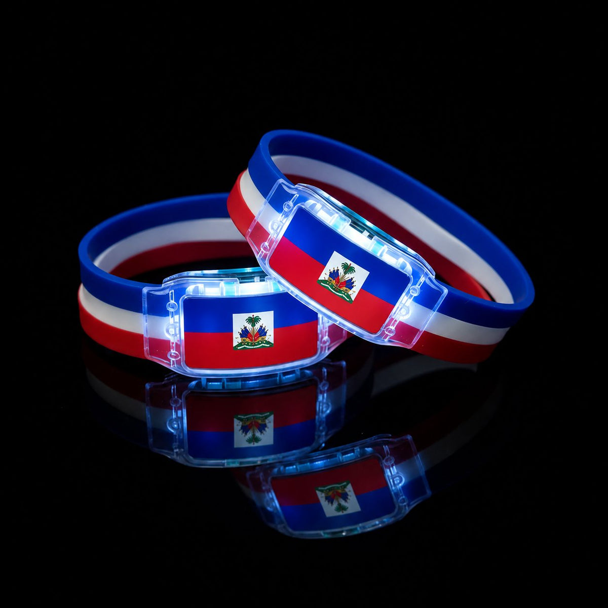 2PCS LED Light Up National Flag Wristbands