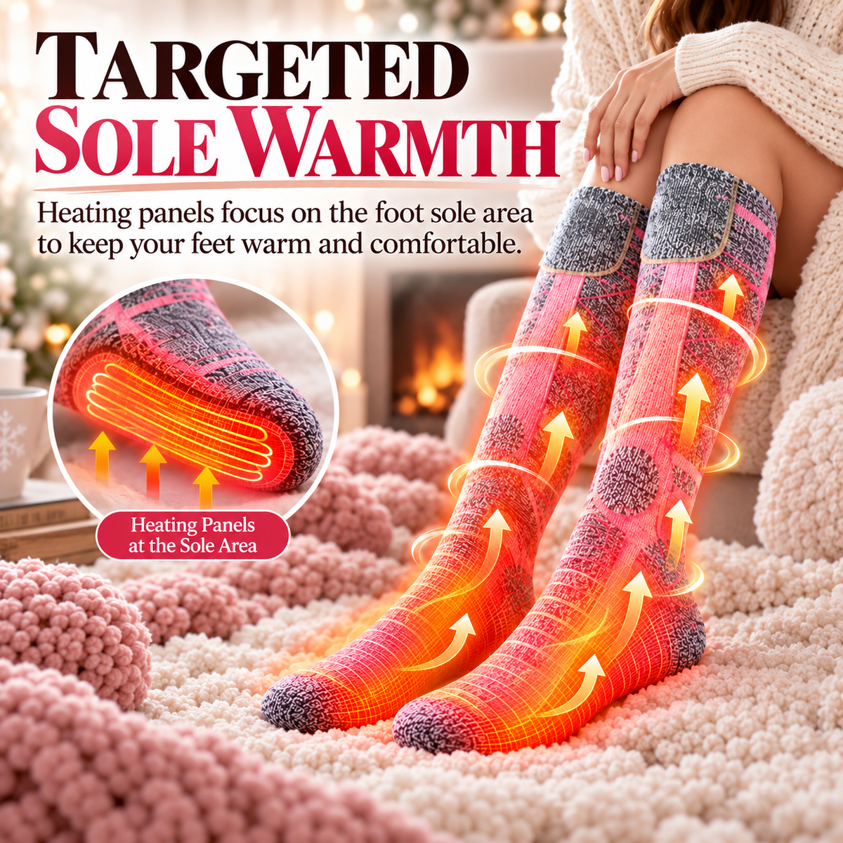 Winter Heated Socks with 3 Heat Settings & Rechargeable Batteries